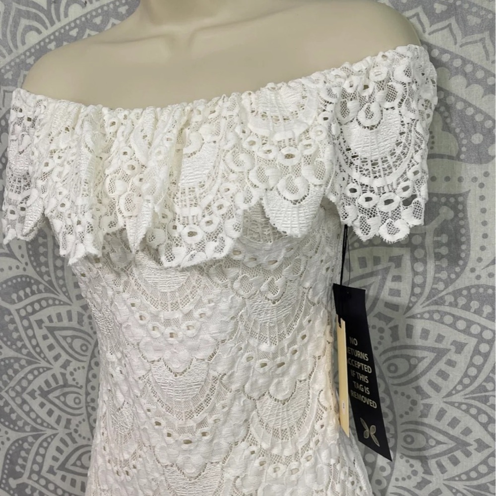Nwt $198 Nightcap Night Cap Spanish Lace Off Shoulder Top Shirt White Small S 2 - Picture 2 of 12